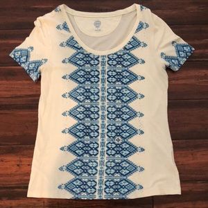 Tory Burch size S blue print T-shirt